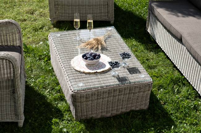 "Гляссе" лаунж-зона из искусственного ротанга, цвет бежевый "Гляссе" лаунж-зона из искусственного ротанга, цвет бежевый