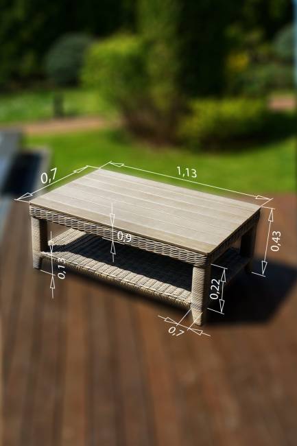 Кофейный столик из искусственного ротанга "Венеция", коричневый Кофейный столик из искусственного ротанга "Венеция", коричневый