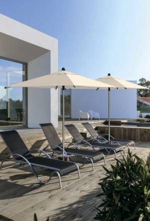 Зонт профессиональный 2.1х2.1 м Lido Titanium титан, слоновая кость 2100х2100 мм