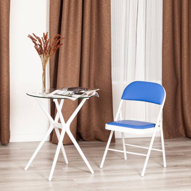 Стул складной FOLDER (mod. 3022G) / 1 шт. в упаковке каркас: металл, сиденье/спинка: экокожа, 46.5 х 47.5 х 79 см, blue (синий) / white (белый) синий, белый каркас: металл, сиденье/спинка: экокожа Стул складной FOLDER (mod. 3022G) / 1 шт. в упаковке каркас: металл, сиденье/спинка: экокожа, 46.5 х 47.5 х 79 см, blue (синий) / white (белый) синий, белый каркас: металл, сиденье/спинка: экокожа