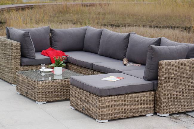 "Лунго" трансформирующийся диван из искусственного ротанга, цвет соломенный "Лунго" трансформирующийся диван из искусственного ротанга, цвет соломенный