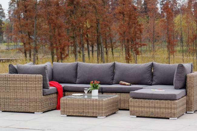 "Лунго" трансформирующийся диван из искусственного ротанга, цвет соломенный "Лунго" трансформирующийся диван из искусственного ротанга, цвет соломенный