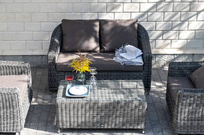 "Кон Панна" лаунж-зона из искусственного ротанга, цвет графит "Кон Панна" лаунж-зона из искусственного ротанга, цвет графит