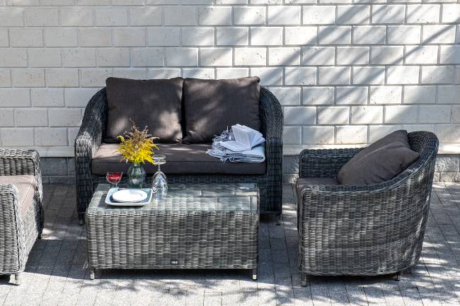 "Кон Панна" лаунж-зона из искусственного ротанга, цвет графит "Кон Панна" лаунж-зона из искусственного ротанга, цвет графит