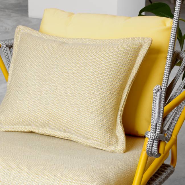 Качели плетеные Lisa Swing желтый, серебристый 730х650х1750 мм