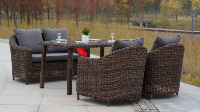 "Кон Панна" диван из искусственного ротанга двухместный, цвет коричневый "Кон Панна" диван из искусственного ротанга двухместный, цвет коричневый