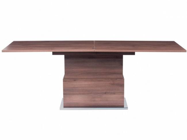 Стол-трансформер Левмар Slide D69/S79 дуб шамони темный / опоры нерж.сталь Стол-трансформер Левмар Slide D69/S79 дуб шамони темный / опоры нерж.сталь