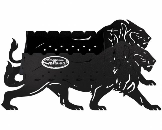 Мангал разборный "Львы", сталь AISI304, 3мм