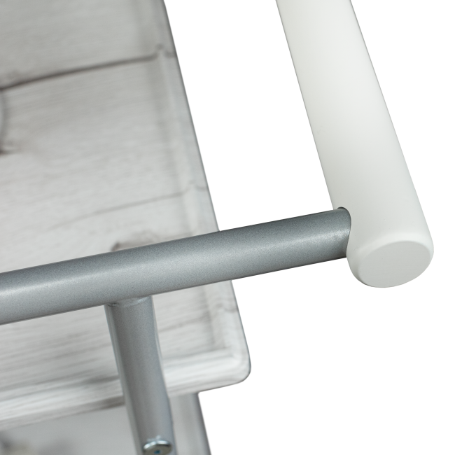 Стол сервировочный Оди металлик/белый/дуб дымчатый