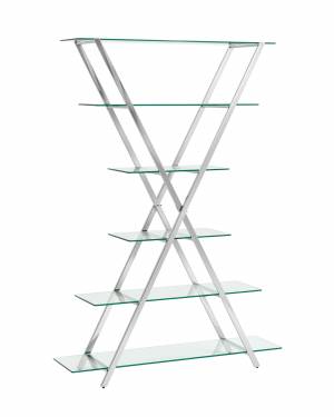 Стеллаж Гейт прозрачное стекло сталь серебро Стеллаж Гейт прозрачное стекло сталь серебро