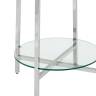Стеллаж Ланс прозрачное стекло сталь серебро