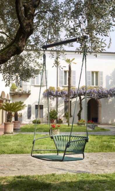 Качели плетеные Lisa Swing антрацит, ментоловый 730х650х1750 мм Качели плетеные Lisa Swing антрацит, ментоловый 730х650х1750 мм