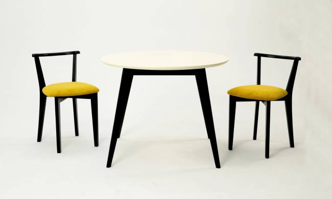 Стол Сканди К 100 чёрное дерево/слоновая кость