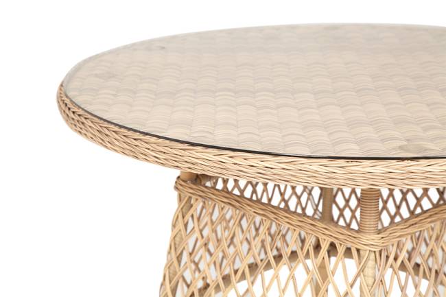 "Эспрессо" плетеный круглый стол, диаметр 118 см, цвет соломенный "Эспрессо" плетеный круглый стол, диаметр 118 см, цвет соломенный