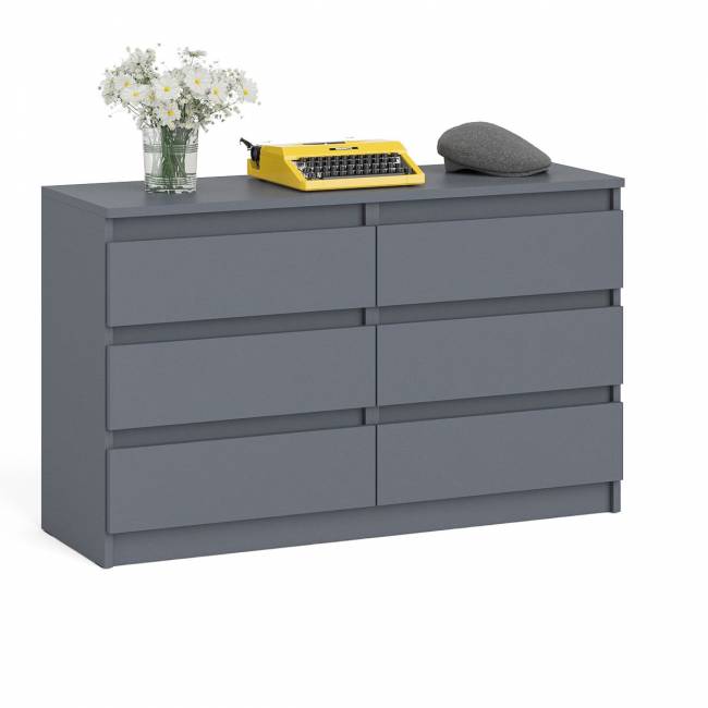 Широкий комод шесть ящиков Мори МК1200.6 цвет графит Широкий комод шесть ящиков Мори МК1200.6 цвет графит