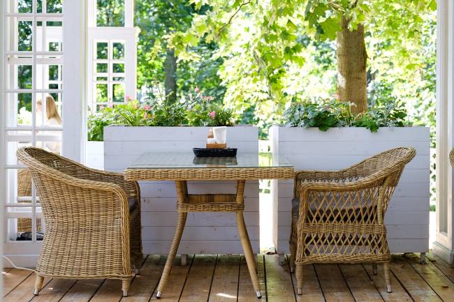 "Айриш" стол плетеный из искусственного ротанга, цвет соломенный "Айриш" стол плетеный из искусственного ротанга, цвет соломенный