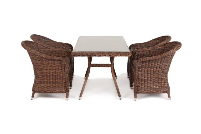 "Латте - 140 R" обеденная группа плетеная, цвет коричневый "Латте - 140 R" обеденная группа плетеная, цвет коричневый