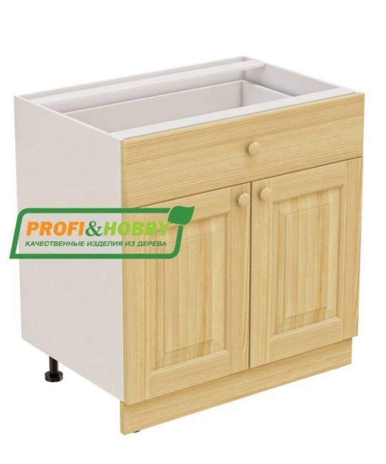 Тумба 2 двери 1 ящик 800х530х720 + фасад сосна без покраски Тумба 2 двери 1 ящик 800х530х720 + фасад сосна без покраски