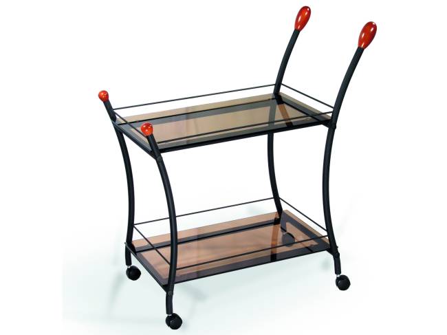 Стол сервировочный Поло чёрный/тонированное стекло