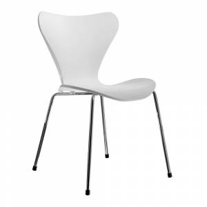 Стул Seven Style белый с хромированными ножками Стул Seven Style белый с хромированными ножками