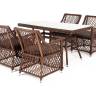 "Латте - 140 L" обеденная группа плетеная, цвет коричневый