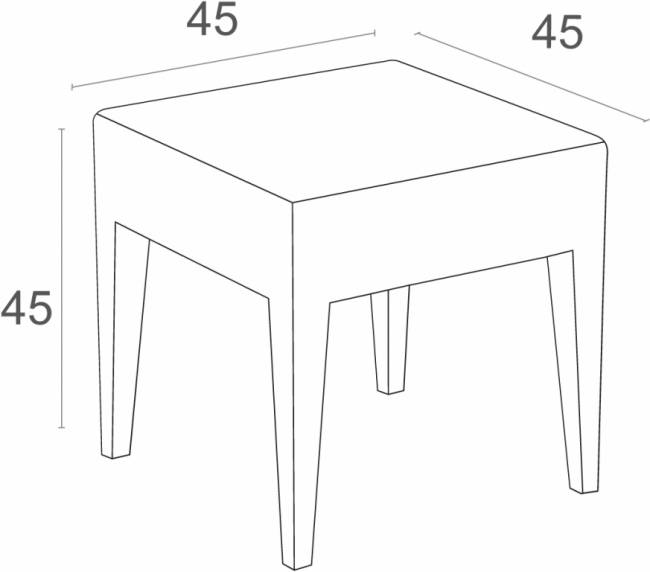 Столик плетеный для шезлонга GT 1009 антрацит 450х450х450 мм