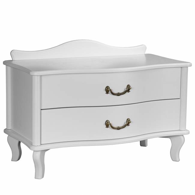 Тумбочка Джульетта широкая 2 ящика молочный дуб Л Тумбочка Джульетта широкая 2 ящика молочный дуб Л