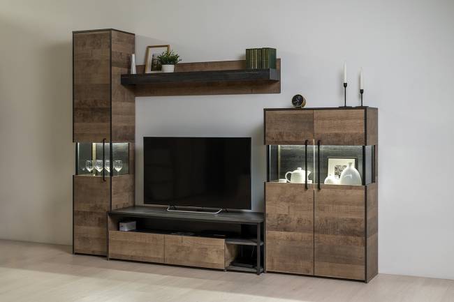 Тумба под ТВ Трувор 13.70 цвет дуб гранж песочный/интра