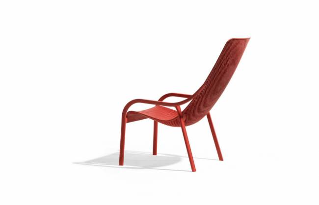 Лаунж-кресло пластиковое Net Lounge коралловый 615х900х990 мм