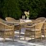 "Амароне" обеденная группа из искусственного ротанга на 6 персон, цвет соломенный