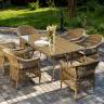 "Амароне" обеденная группа из искусственного ротанга на 6 персон, цвет соломенный