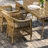 "Амароне" обеденная группа из искусственного ротанга на 6 персон, цвет соломенный