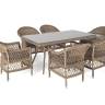 "Амароне" обеденная группа из искусственного ротанга на 6 персон, цвет соломенный