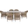 "Амароне" обеденная группа из искусственного ротанга на 6 персон, цвет соломенный