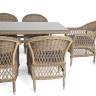 "Амароне" обеденная группа из искусственного ротанга на 6 персон, цвет соломенный