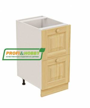 Тумба 2 ящика 500х530х720 + фасад сосна бесцветный лак