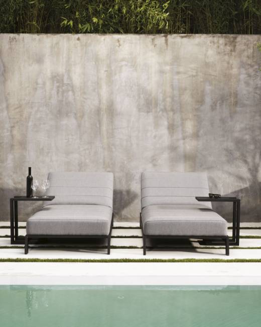 Шезлонг-лежак мягкий Bite антрацит, темно-серый 2030х900х600 мм Шезлонг-лежак мягкий Bite антрацит, темно-серый 2030х900х600 мм