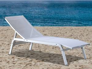 Шезлонг-лежак металлический Navy серебристый 2000х600х1000 мм Шезлонг-лежак металлический Navy серебристый 2000х600х1000 мм