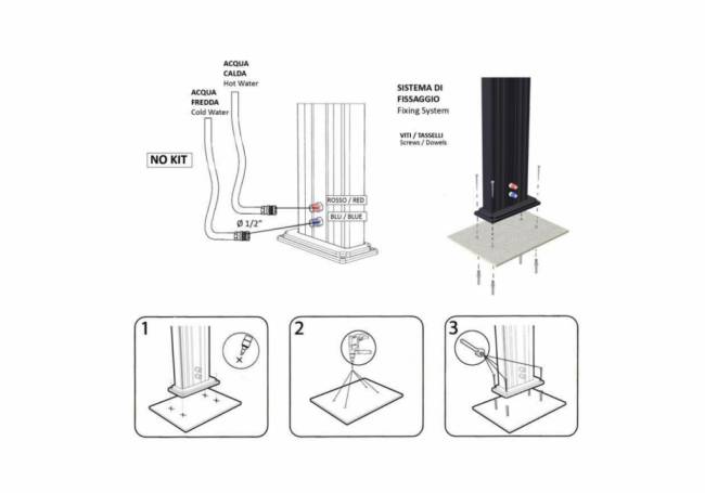 Душ уличный Jolly A 525 голубой 165х150х2260 мм Душ уличный Jolly A 525 голубой 165х150х2260 мм