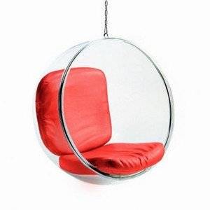 Кресло подвесное Bubble Chair Красное Экокожа Кресло подвесное Bubble Chair Красное Экокожа