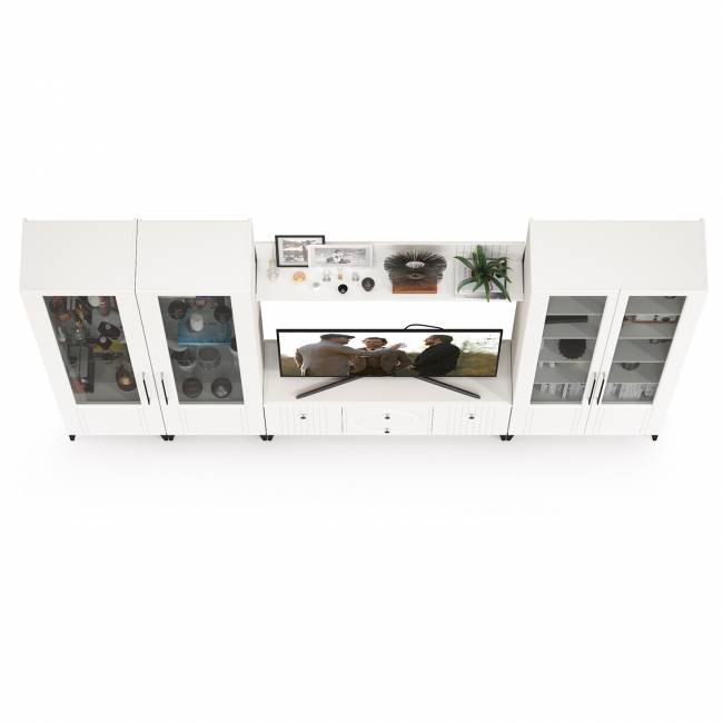 Валенсия стенка в гостиную № 66 цвет белый шагрень Валенсия стенка в гостиную № 66 цвет белый шагрень