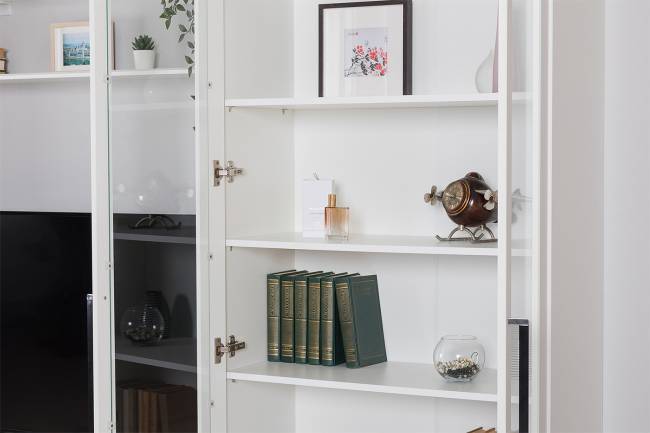 Валенсия стенка в гостиную № 66 цвет белый шагрень Валенсия стенка в гостиную № 66 цвет белый шагрень