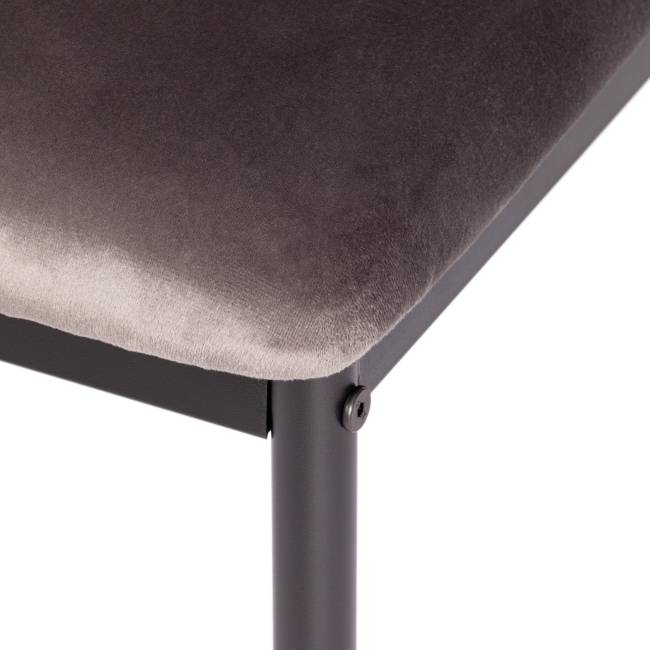 Стул CAPRI (mod. 39) металл, вельвет, 49.5 х 41 х 93,5 см, Dark grey (темно-серый) HLR24 / черный (Комплект из 4 шт.) Dark grey (темно-серый) HLR24 / черный металл, вельвет