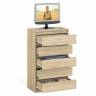 Узкий комод пять ящиков Мори МК700.5 цвет дуб сонома