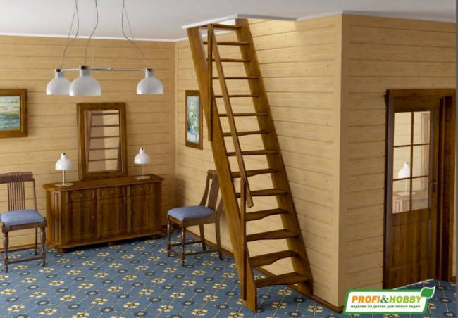 Деревянная лестница К-007м/40 Деревянная лестница К-007м/40