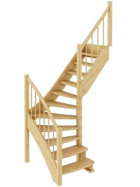 Деревянная лестница ЛС-09м/1 под покраску Деревянная лестница ЛС-09м/1 под покраску