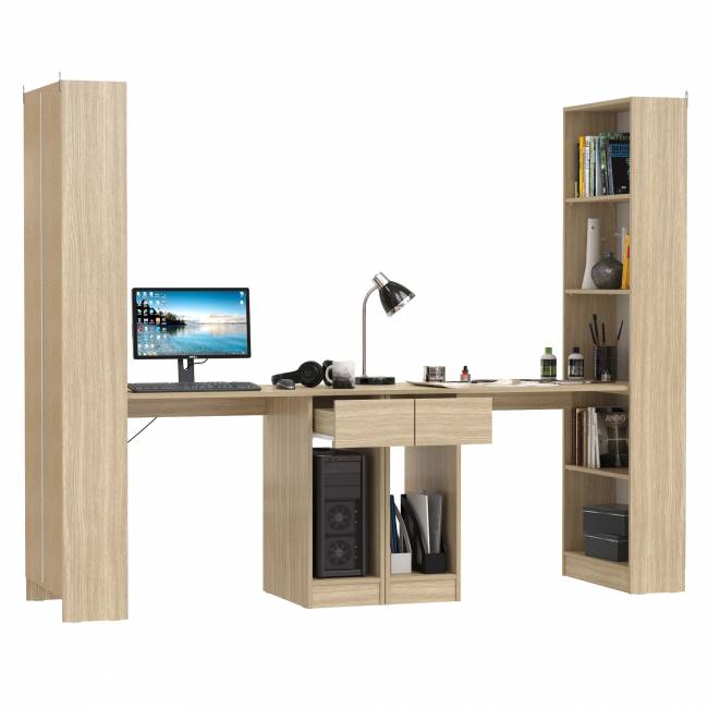 Комбинированные шкафы Лайт 10.01 с письменными столами с ящиком цвет плэйн Комбинированные шкафы Лайт 10.01 с письменными столами с ящиком цвет плэйн