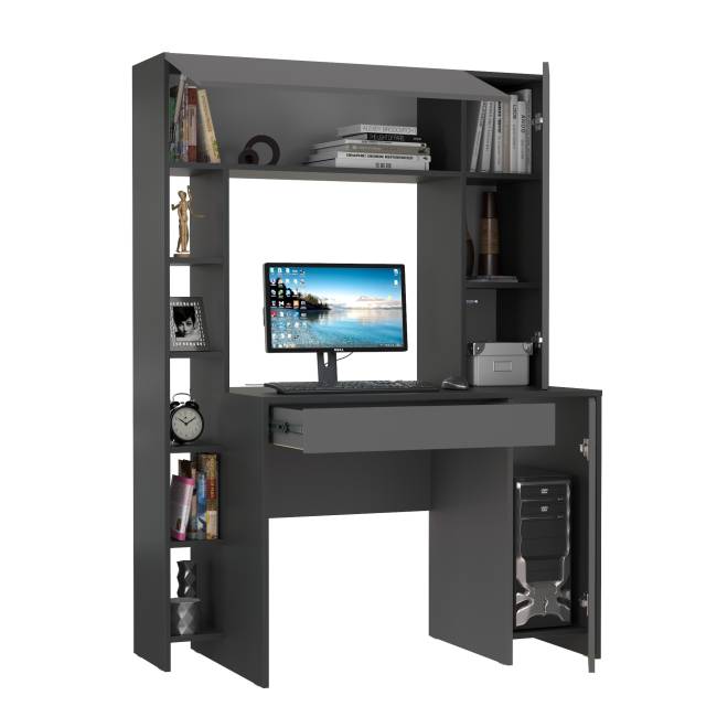 Стол компьютерный с надстройкой Комфорт 12.71 цвет антрацит/тёмно-серый Стол компьютерный с надстройкой Комфорт 12.71 цвет антрацит/тёмно-серый