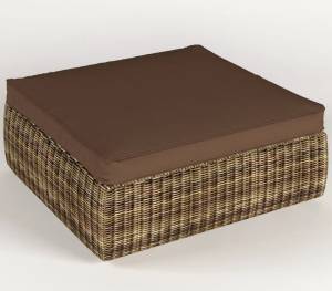 Пуфик "Сенатор"", из искусственного ротанга, коричневый, светло-коричневый.