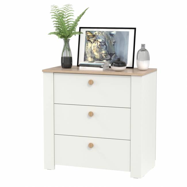 Комод три ящика Джастин 16.228.03 цвет белый шагрень/дуб белый эксклюзив